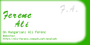 ferenc ali business card